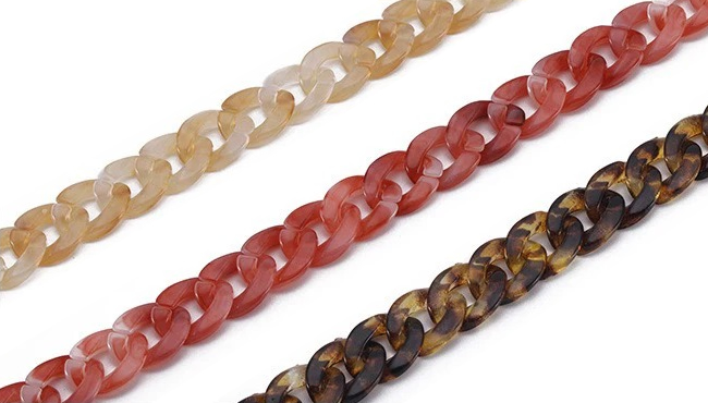 Cadena de Acrílico, eslabón grande - 3 Colores